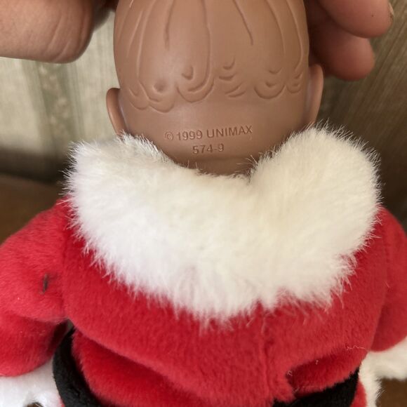 Vintage 1999 Anne Geddes African black Baby Santa Claus Doll Unimax 9" Christmas - Picture 6 of 15